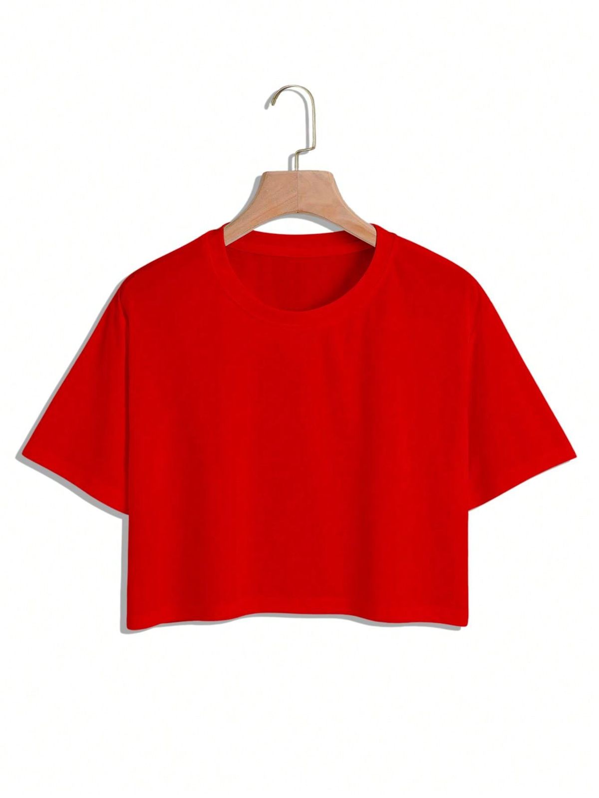 Minimal Cotton T-Shirt Red