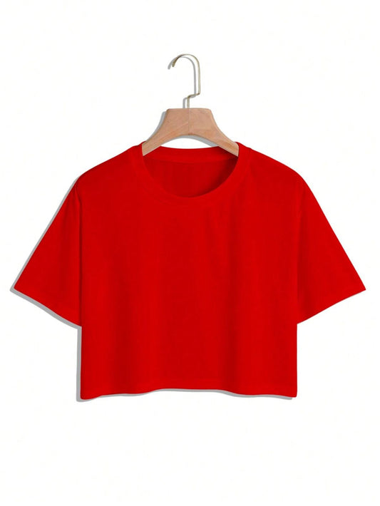 Minimal Cotton T-Shirt Red